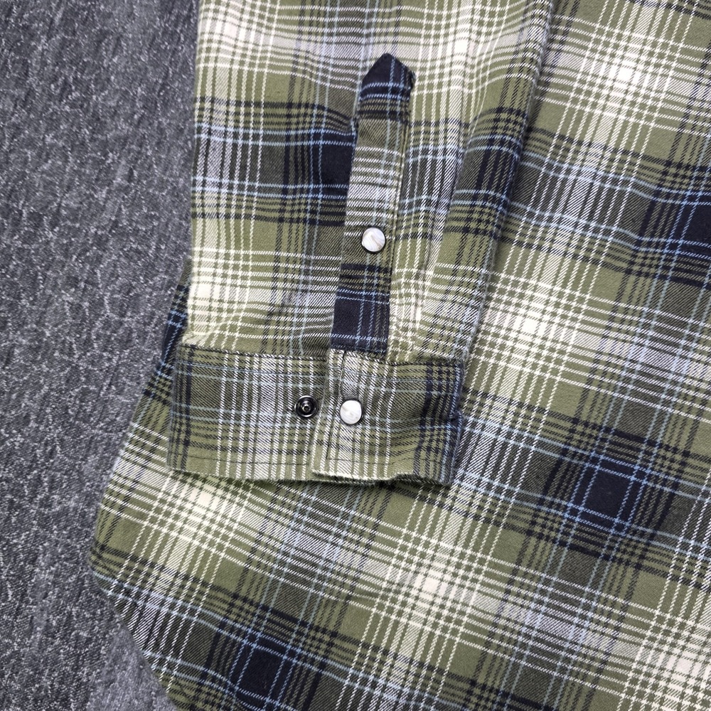 Carhartt Pearl Snap Plaid Flannel Shirt Mens XXL 2XL Green Rugged Cowboy Rodeo - Picture 8 of 10